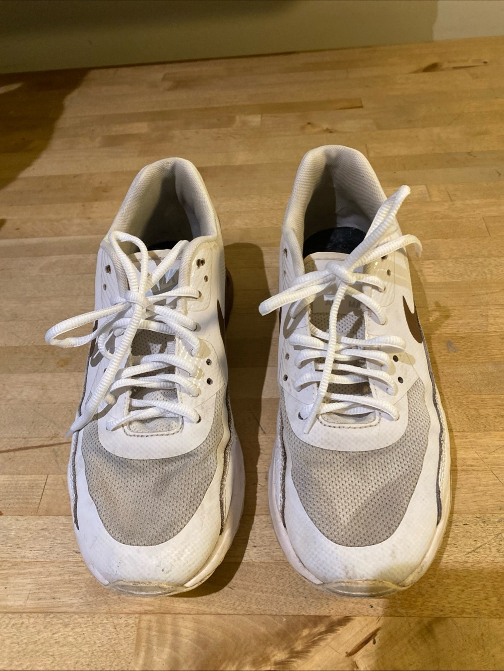 Nike White and Brown Athletic Sneakers